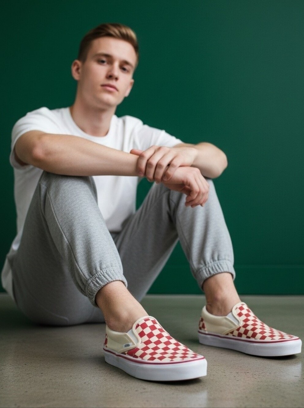 Vans Classic red checked slip ons, size 9 Women's Or men's 7.5